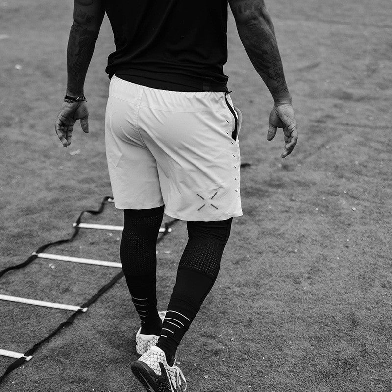 Summer Gym Fitness Sports Compression Shorts Mens Streatwear Quick Dry Jogger Quarter Short Pants Basketball Casual Trend Shorts