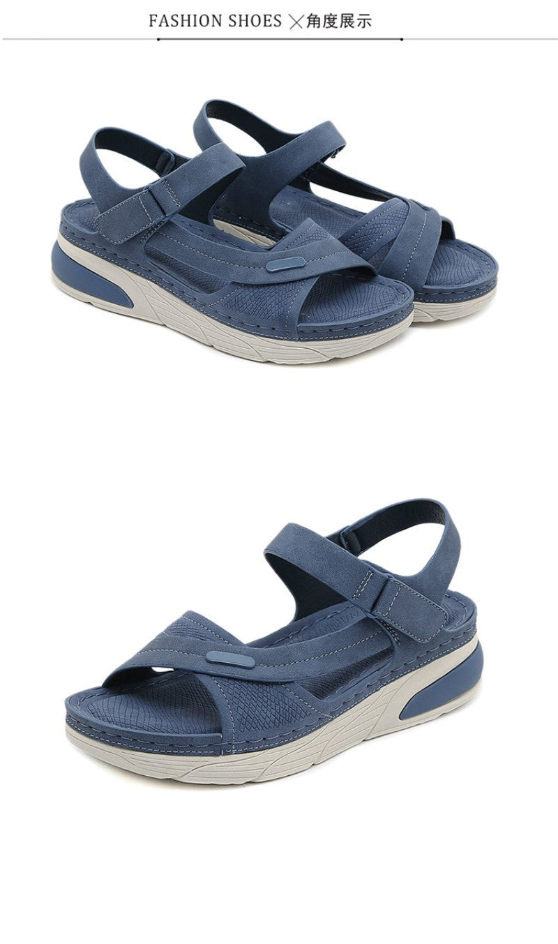Sandal Lightweight Casual Sporty Comfortable Thick-Soled Velcro Versatile Fashion Trend Breathable National Style Wear-Resistant