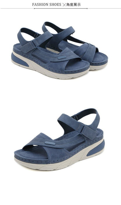 Sandal Lightweight Casual Sporty Comfortable Thick-Soled Velcro Versatile Fashion Trend Breathable National Style Wear-Resistant