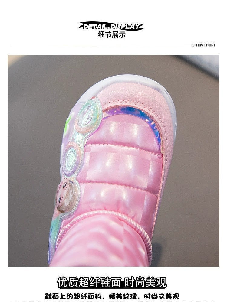 Disney Winter Children Shoes Plush Waterproof Non-Slip Girl Frozen Princess Elsa Shoes Snow Boots Fashion Warm Outdoor Boots