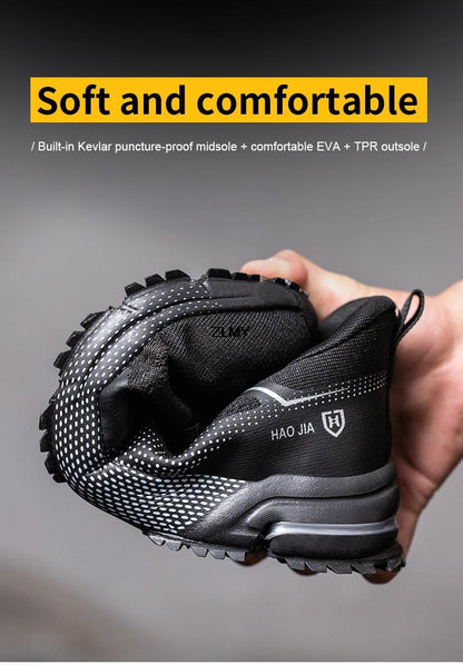 Anti-smash Safety Shoes Men Steel Toe Sneakers Puncture Proof Breathable Work Boots Man Fashion Construction Protective Footwear