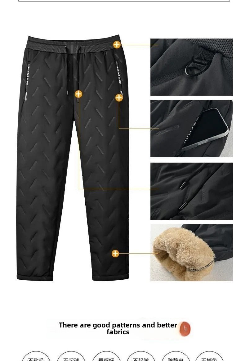 Ladies Thickened Cotton Pants Winter Outdoor Wear Lamb Velvet Fleece Lined Loose Casual Warm Slimming Snow Pants