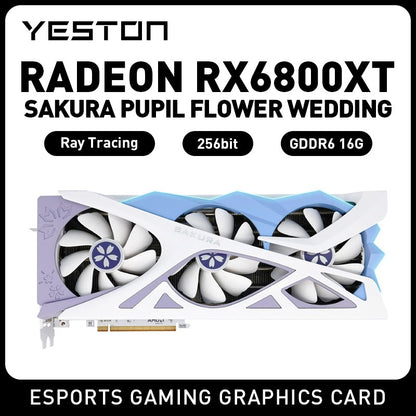 ?Placa de Vídeo Yeston AMD Radeon RX 6800 XT 16GB GDDR6 XTream Edition (Sakura Bride Limited) - GPU de Alto Desempenho para Jogos
