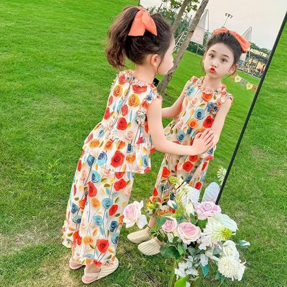 Summer Girl Sets Elementary Clothes Suit Girls Kids 10 Years Old Children's Clothing T-shirt Child Outfit Girls' Outfits 2025