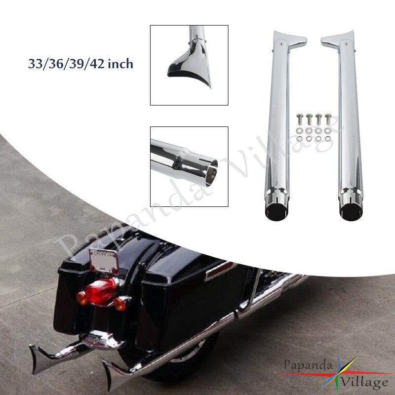 Old School Chrome 33/36/39/42 inch Fishtail Exhaust Mufflers For Harley Softail FLS FLSS FXSTDI  FXCW  FLSTFBS 2007 - 2017