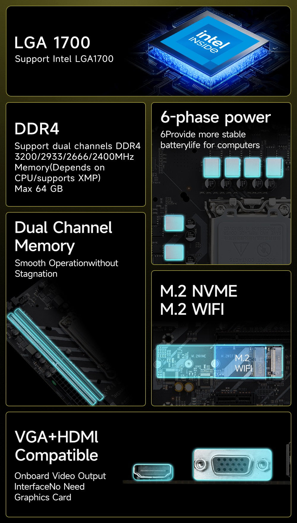 Placa-mãe HUANANZHI H610M K MATX DDR4, suporte para CPU Intel LGA 1700 de 12ª 13ª 14ª Geração H610 12100F 12400F 12490F 12600F 12700F 13600F