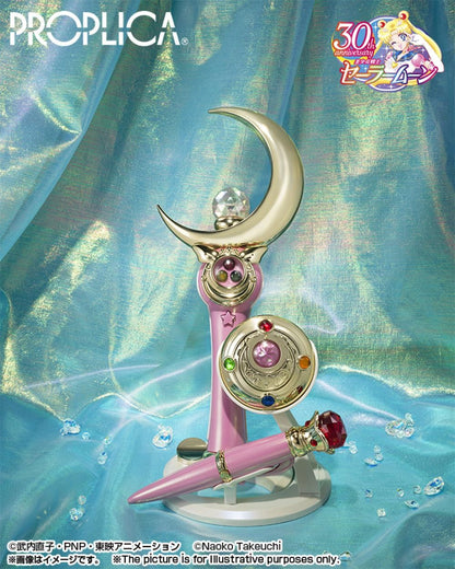 Em Estoque Original BANDAI PROPLICA Moon Stick Broche de Transformação Caneta de Disfarce Estrela de Cristal Figura Anime Sailor Moon Modelo de Brinquedo