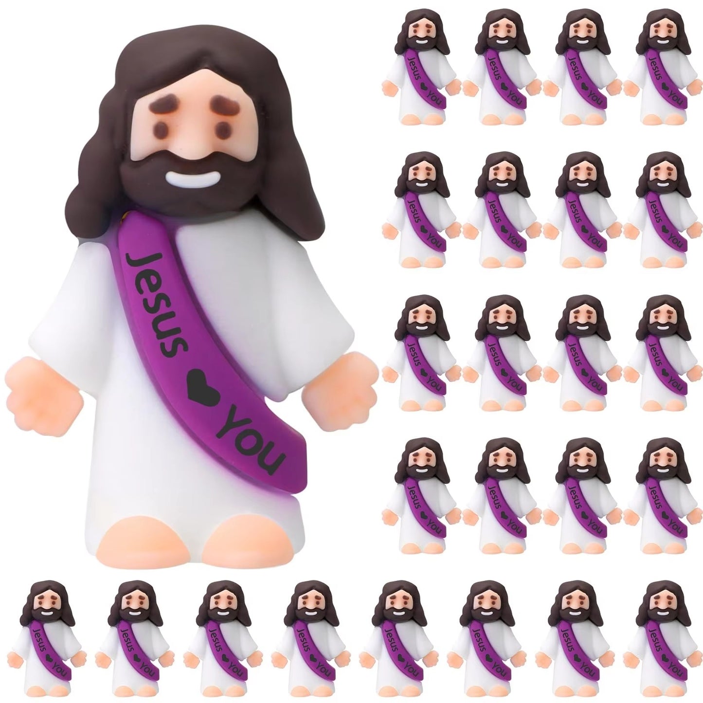 20-200PCS Little Jesus Figures Mini Jesus Figurines in Bulk Hide and Seek Religious Party Favor Sunday School Easter Egg Stuffer