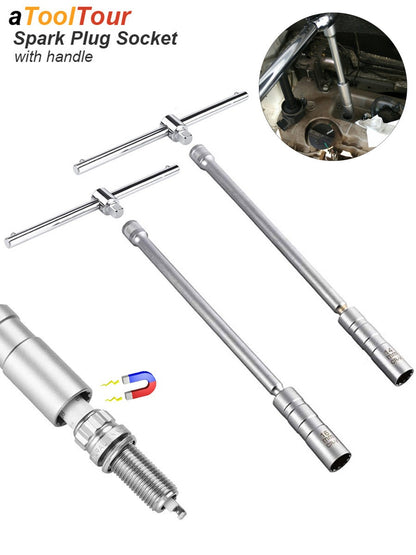 Chave Magnética Soquete Vela Ignição Ferramenta Cachimbo Articulada Extensor Longo Instalar Substituir Kit Reparo Torque Remover Folga 14mm 16mm Carro Automotivo
