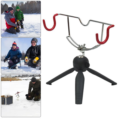 Suporte de Vara de Pesca de Gelo Dupla Cabeça Suporte Portátil para Vara de Pesca de Gelo Fácil Instalação Suporte de Vara de Inverno para Equipamento de Pesca de Inverno Mar