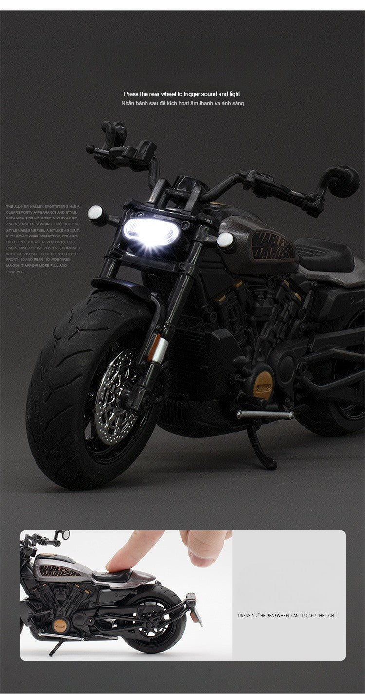 Simulação 1/12 Escala Harley Sportster S Moto Liga Modelo Moto Diecast Modelo Moto Corrida de Rua Presente Para Crianças