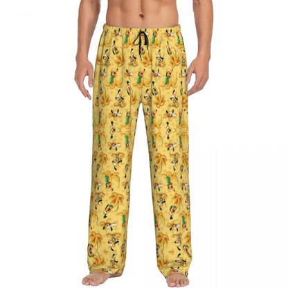 Custom Print Mickey Mouse Donald Duck Pajama Pants Men Sleep Sleepwear Bottoms with Pockets