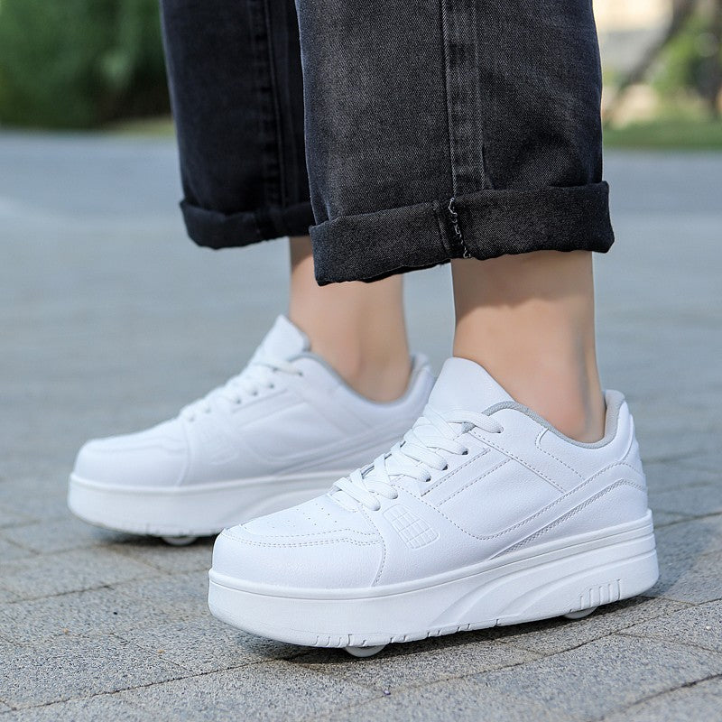 4 Wheel Skate Roller Shoes Foy Boys Casual Outdoor Sports Slide Shrink School Students Pulleys Sneakers Girls Walking Shoes