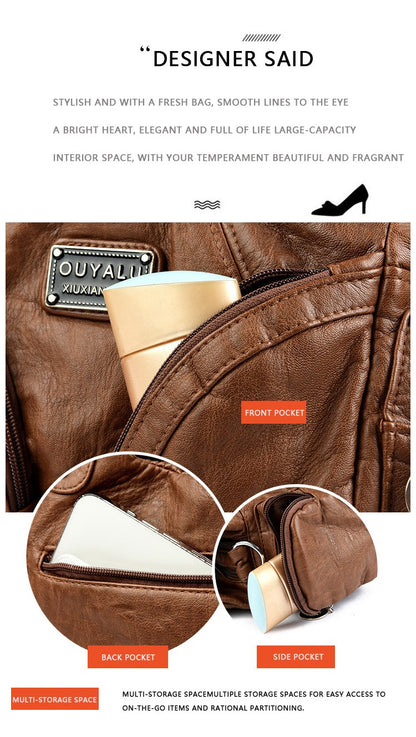Y2K Motorcycle Bag Women's PU Leather Crossbody Bag Retro Luxury Handbag Fashion Motorcycle Bag Brand Fashion Crossbody Bag