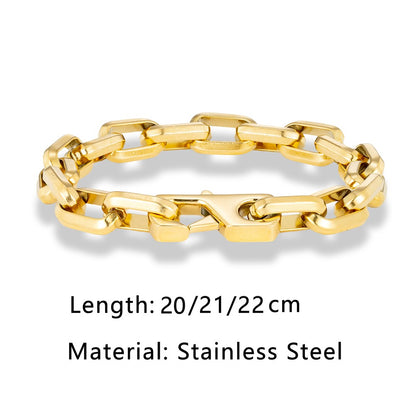 Pulseira de Corrente O Simples de Charme Cuba Masculina Feminina Moda Dubai Elo Punk Hip Hop Aço Inoxidável Casal Bangle Joias da Moda Presentes