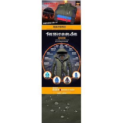 Roupas de Neve Quentes Engrossadas Impermeáveis de Inverno 2025, Calças Quentes de Neve, Roupas de Pesca Masculinas Impermeáveis Engrossadas para Externa,