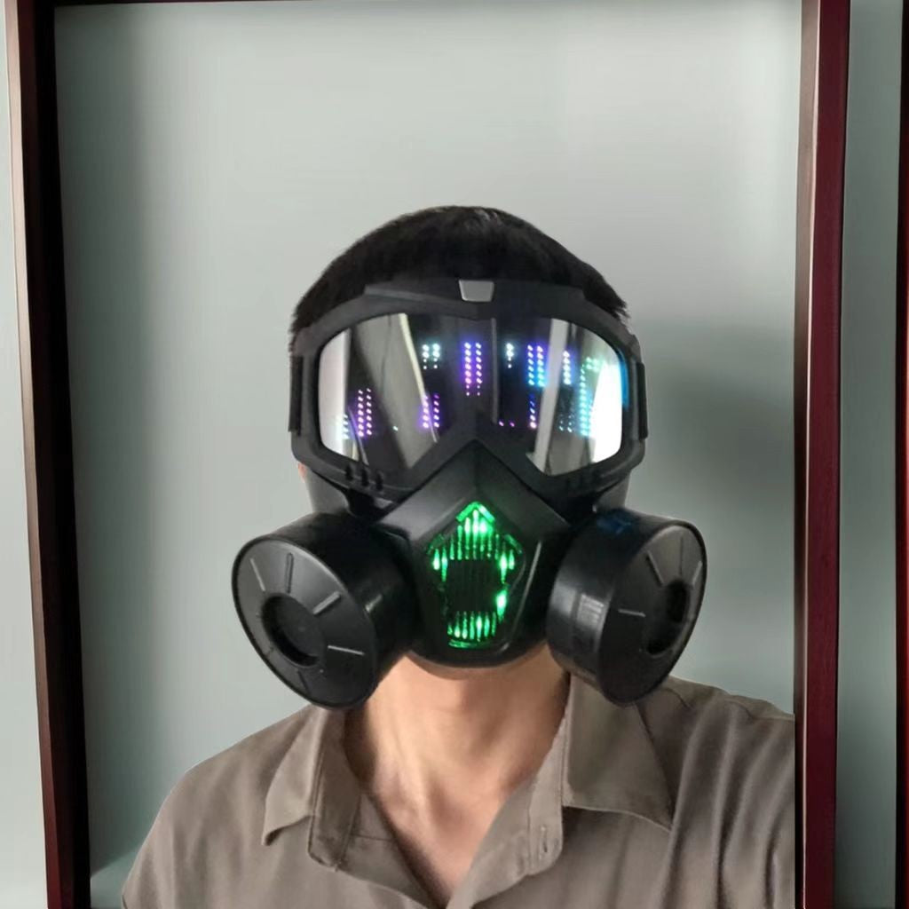 Simulated Anti-virus Led Mask With Bluetooth Programmable Scrolling Text Animation Display Halloween Carnival Party Decorative