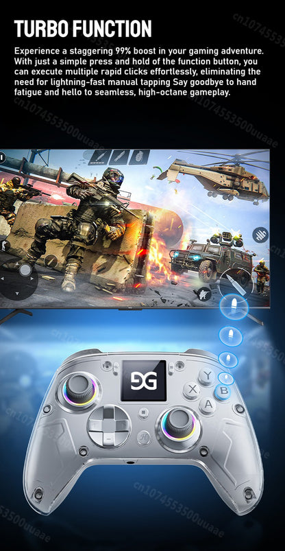GUSGU G7 1.44-inch Smart Screen Wireless Controller 3 Modes for Switch PS4 IOS Android TV PC Tesla Gamepad, Same Product for X01
