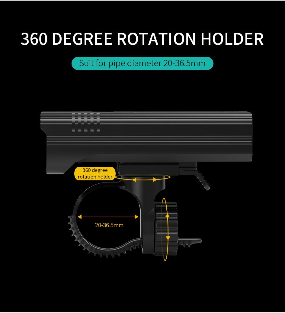 10000mAh 6-8 LED Bike Light USB Rechargeable 3600 Lumens Bike Headlight Super Bright Flashlight Front Lights and Back Rear light