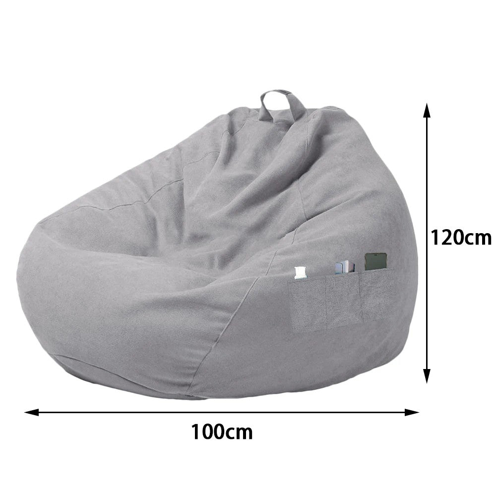 Large Bean Bag Lazy Seat Chair Sofa Cover Couch Soft Fluffy Breathable Adult Child Tatami Living Room Decorative Outdoor