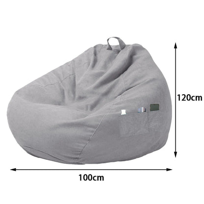 Large Bean Bag Lazy Seat Chair Sofa Cover Couch Soft Fluffy Breathable Adult Child Tatami Living Room Decorative Outdoor