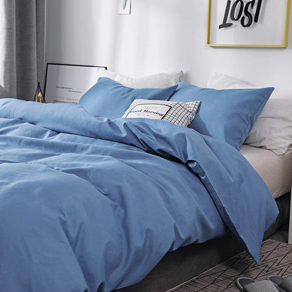 Capa de Edredom Nórdica Lixada Cor Sólida 220x240 Solteiro Casal Queen King Conjunto de Roupa de Cama Simples Fronha Roupa de Cama (Sem Lençol)