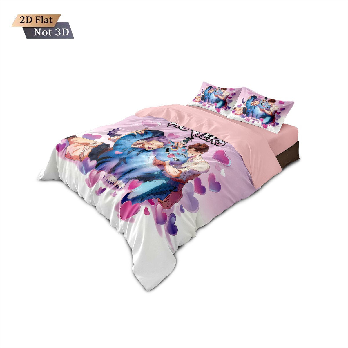 3pcs K-Pop Demon Hunters printed coreless down duvet cover various sizes, soft bedroom bedding decoration, machine washable