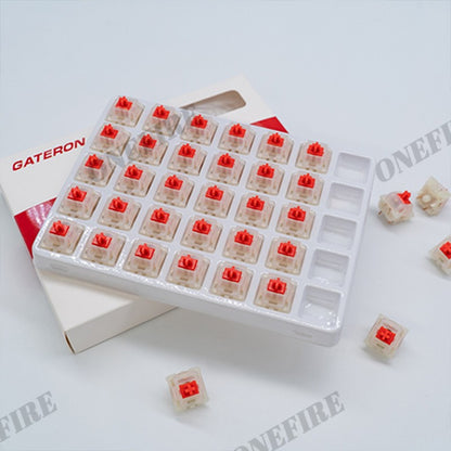Gateron Milky Pro Switches Milky Yellow Pro Red Linear Pré Lubrificado SMD RGB Mx Stem Switch para Teclado Mecânico 5 pinos POM