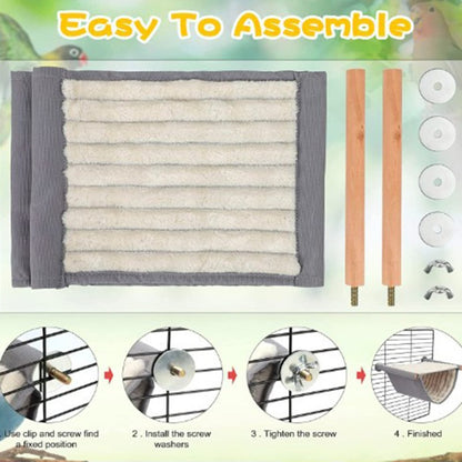 Casa de Ninho de Pássaros Quente de Inverno Abrigo de Cama Pendurada Gaiola de Finch de Pelúcia Fofa para Esconderijo de Pássaros Acessórios para Gaiola de Papagaio
