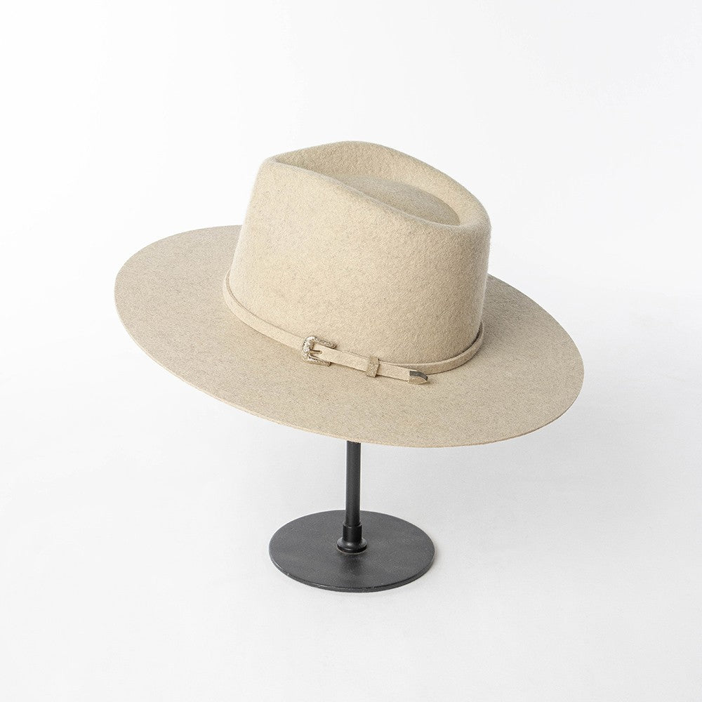 Chapéu Fedora de Feltro 100% Lã Australiana com cinto de feltro e aba larga de design moderno