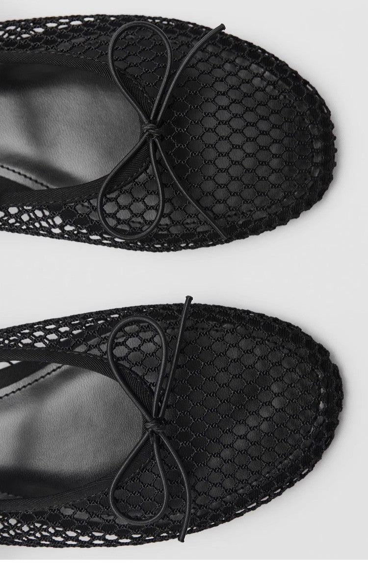 Mesh Summer Ballet Flats Shoes Women Buckle Strap Breathable 2025 New Flats Shoes Ladies Black Mary Janes Footwear Loafers