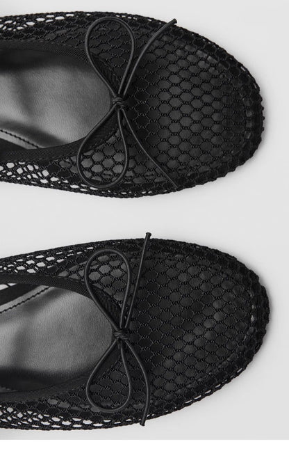 Mesh Summer Ballet Flats Shoes Women Buckle Strap Breathable 2025 New Flats Shoes Ladies Black Mary Janes Footwear Loafers