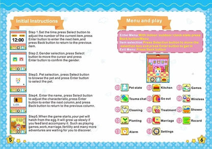 Tamagotchi Animal de Estimação Virtual Eletrônico Com Tela Colorida Jogo de Bolso Interativo Máquina de Jogo de Namoro de Animal de Estimação Virtual Brinquedos de Jogo para Crianças Meninas