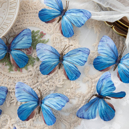 5/10PC Artificial Fake Fluorescent Butterfly Home Room Decor Valentine's Wreath Wedding Bridal Diy Gift Box Accessories Headwear