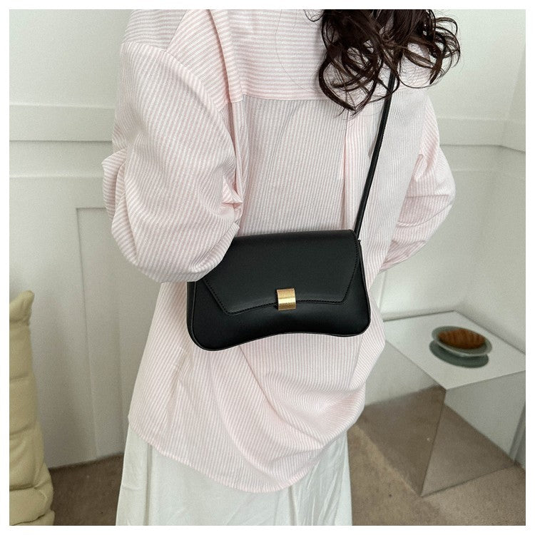 Simple Metal Buckle Handbag MessengerBag, Stylish and Versatile Shoulder Underarm Bag, Chic Baguette Bags for Women Daily Use