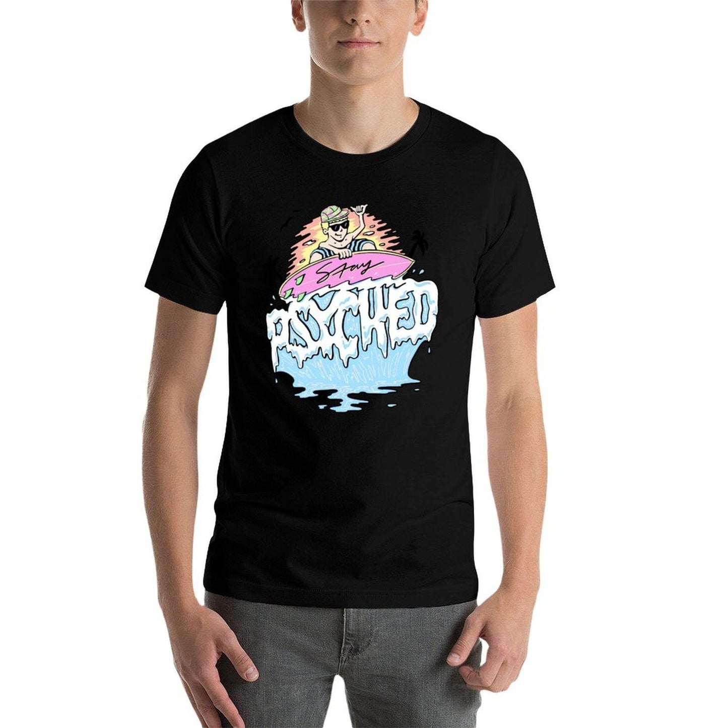 Jamie O'Brien Merch Stay Psyched Surfer T-Shirt t shirt man plain man t shirt graphic T-Shirt