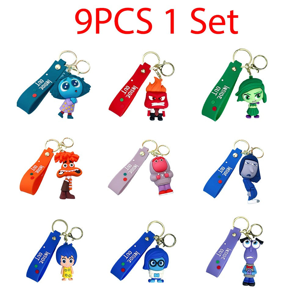 30 Peças/Conjunto Atacado Chaveiro Divertida Mente 2 Boneco de Personagem de Desenho Animado Fofo Chaveiro Pingente de Boneca de Personagem de Filme para Presente Infantil