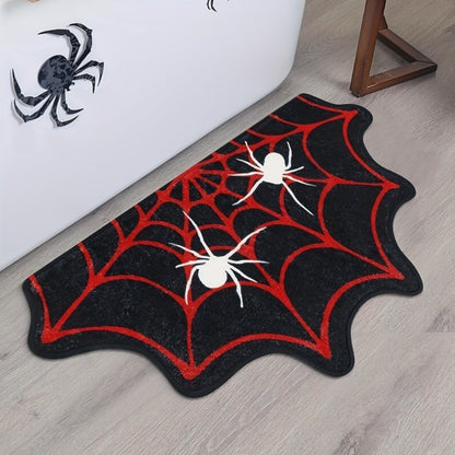 Trendy Crystal Velvet Halloween Door Mat Ghost Pumpkin Absorbent Floor Mat Wear-resistant Non-slip Ghost Rug for Halloween