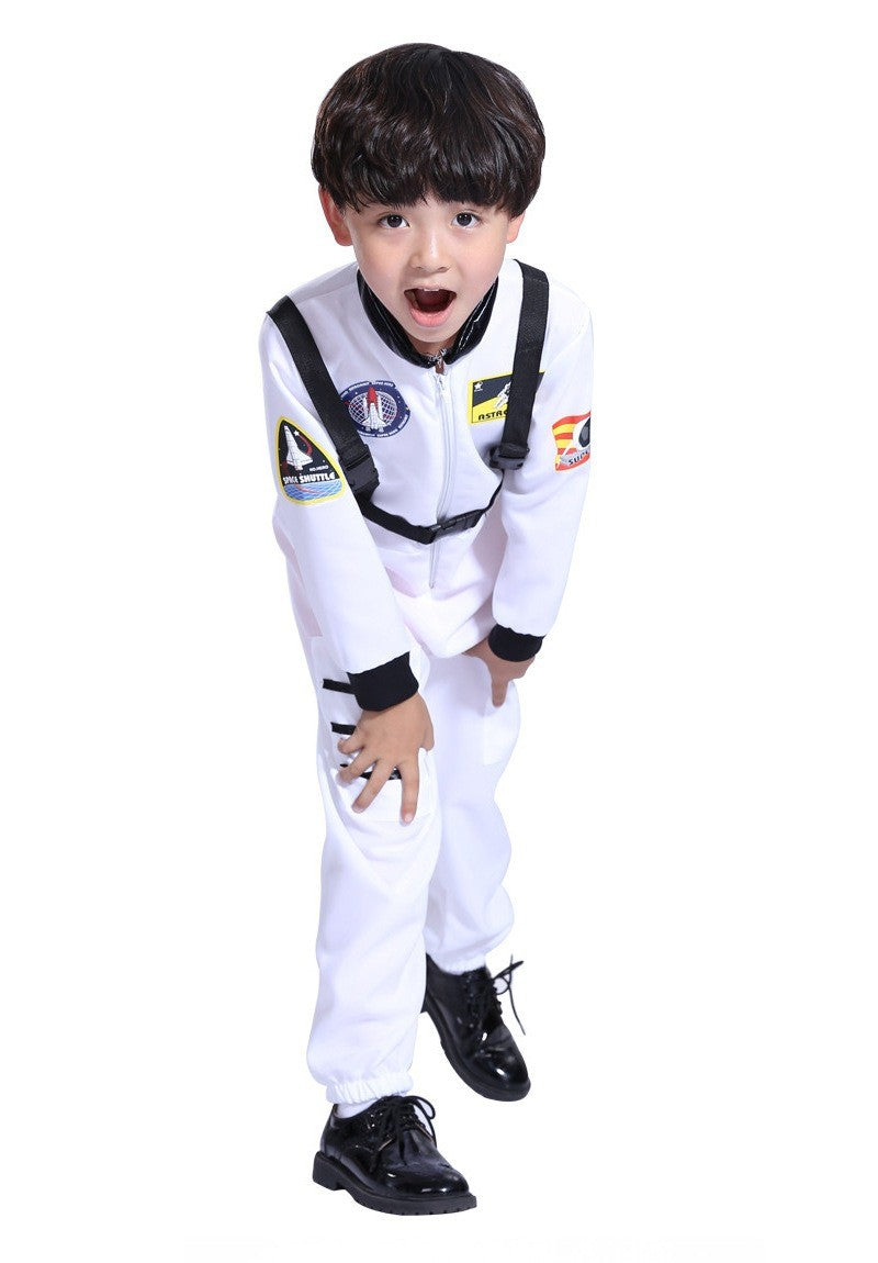 Adult Astronaut Spacesuit Jumpsuit Cosplay Costume Kids Bodysuit Flight Suit Halloween Costume Performance Costumes