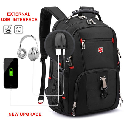 Waterproof 20 Inch Laptop Backpacks USB Charging School Bag Anti-theft Men Backpack Travel Backpack Male Mochila High Capacity