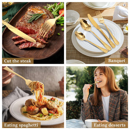 20/24 Peças Conjunto de Utensílios de Aço Inoxidável Conjunto de Talheres Florais Garfo Colher e Faca Kits de Utensílios de Cozinha para Restaurante