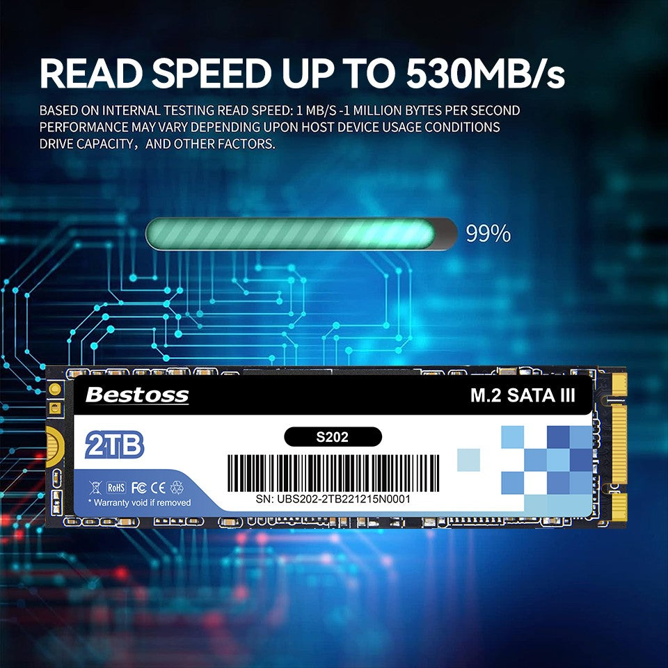 Bestoss M.2 Sata 3.0 2280 NGFF 530MB/s 120GB 128GB 240GB 256GB 480GB 512GB 960GB 1TB SSD Interno de Estado Sólido para Desktop Laptop