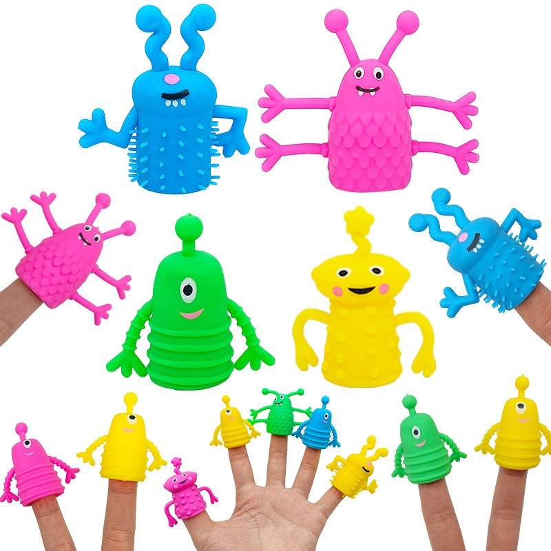 5/10/20Pcs Animal Finger Puppet Finger Monster Finger Cover Stress Relief Sensory Toys Kids Birthday Party Favors Pinata Filler