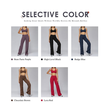 Hearuisavy Sports Set Women Gym H-Back Brushed-Feel Yoga Bra Running Breathable Quick Dry Tight Fitness Top High Waisted Pants