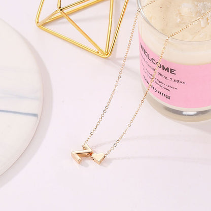 Colar Minúsculo com Pingente de Coração e Letra Inicial, da SUMENG Fashion, Banhado a Ouro ou Prata, Choker com Nome para Mulheres, Joia de Presente