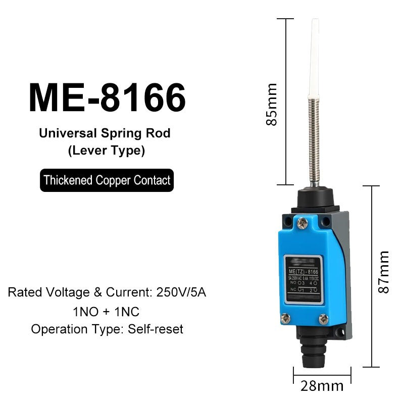 ME-8108 ME-8104 ME-8107 ME-8111 ME-8112 ME-8166-8169 Limit Switch Rotary Adjustable Roller Lever Arm Travel Switch AC250V NO NC