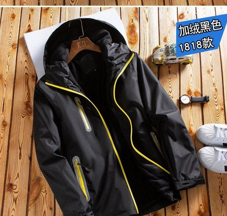 Winter  Men's Jacket, Thick Fleece Lined Waterproof Windproof Loose Fit Warm Parka Coat