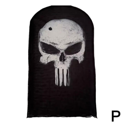 3D printed mask for role-playing full face covering elastic mesh printed mask fashionable Halloween makeup dance party headwear