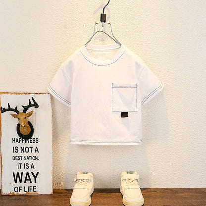 New Summer Baby Boy Kids Clothes Children Clothing Suit Tops Short-sleeve T-shirt Pants 2pcs/set Sport Infant 0-5 Years