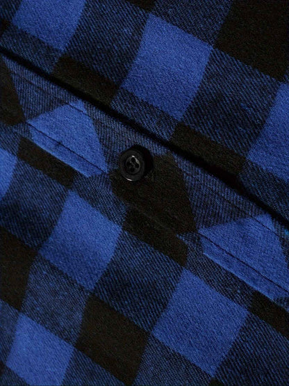 New Coat Spring and Autumn Men's Loose Plaid Hooded Shirt Large Size Fashion Casual Long sleeved Shirt Street StyleS-3XL